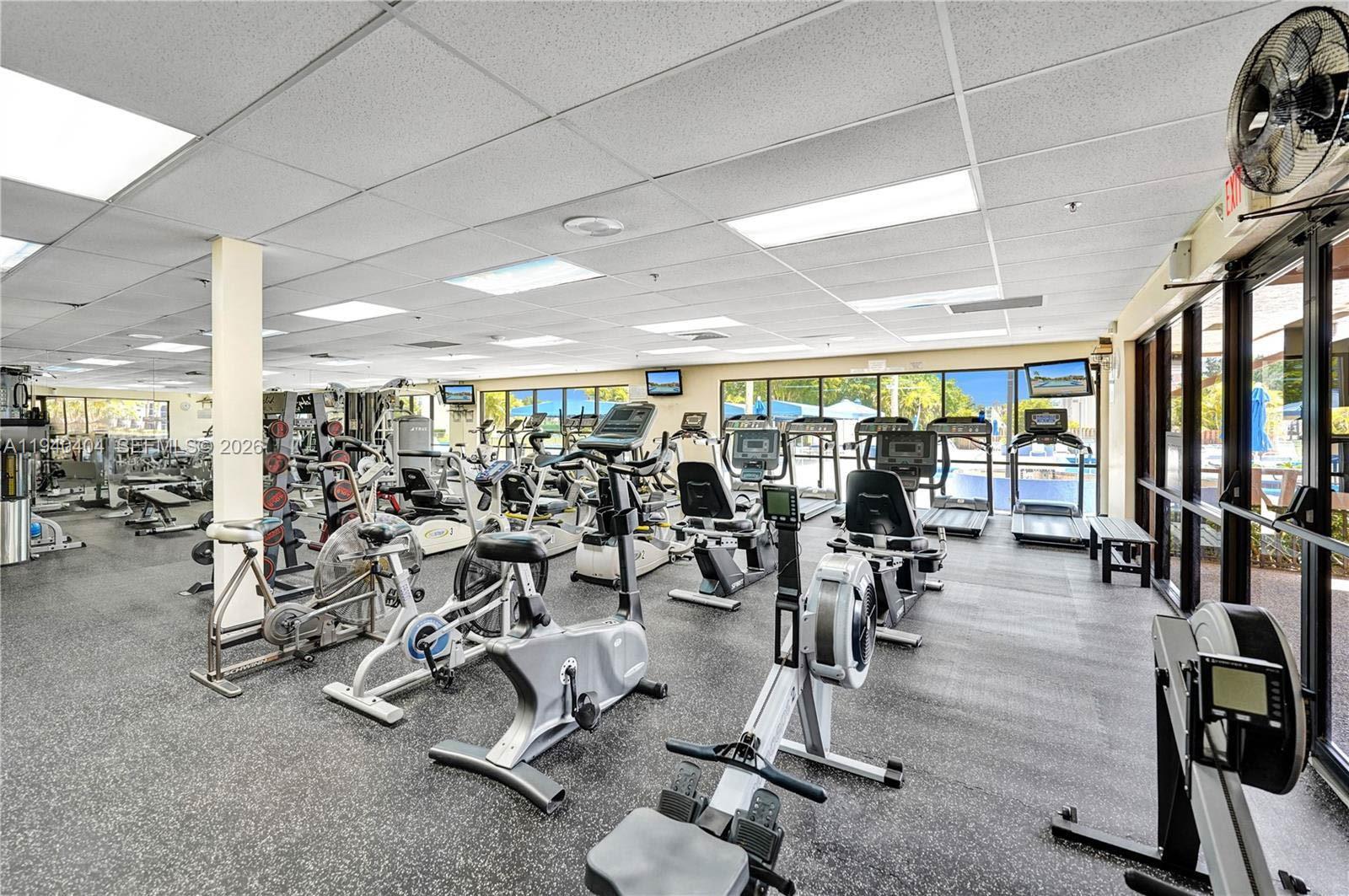 2541 North Nob Hill Road, Unit 309 Sunrise, FL 33322 - Photo 25 of 31 a view of a room with gym equipment