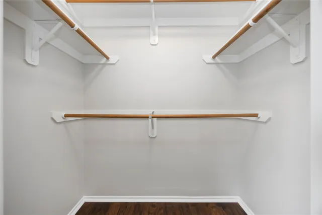 a view of small space with racks on the wall