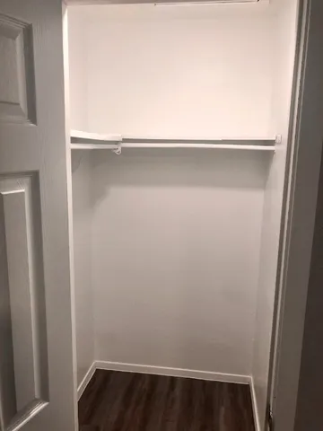 a close up view of closet