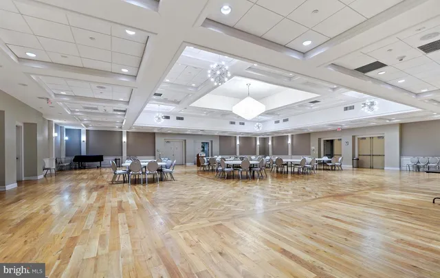 a front view of a building with street