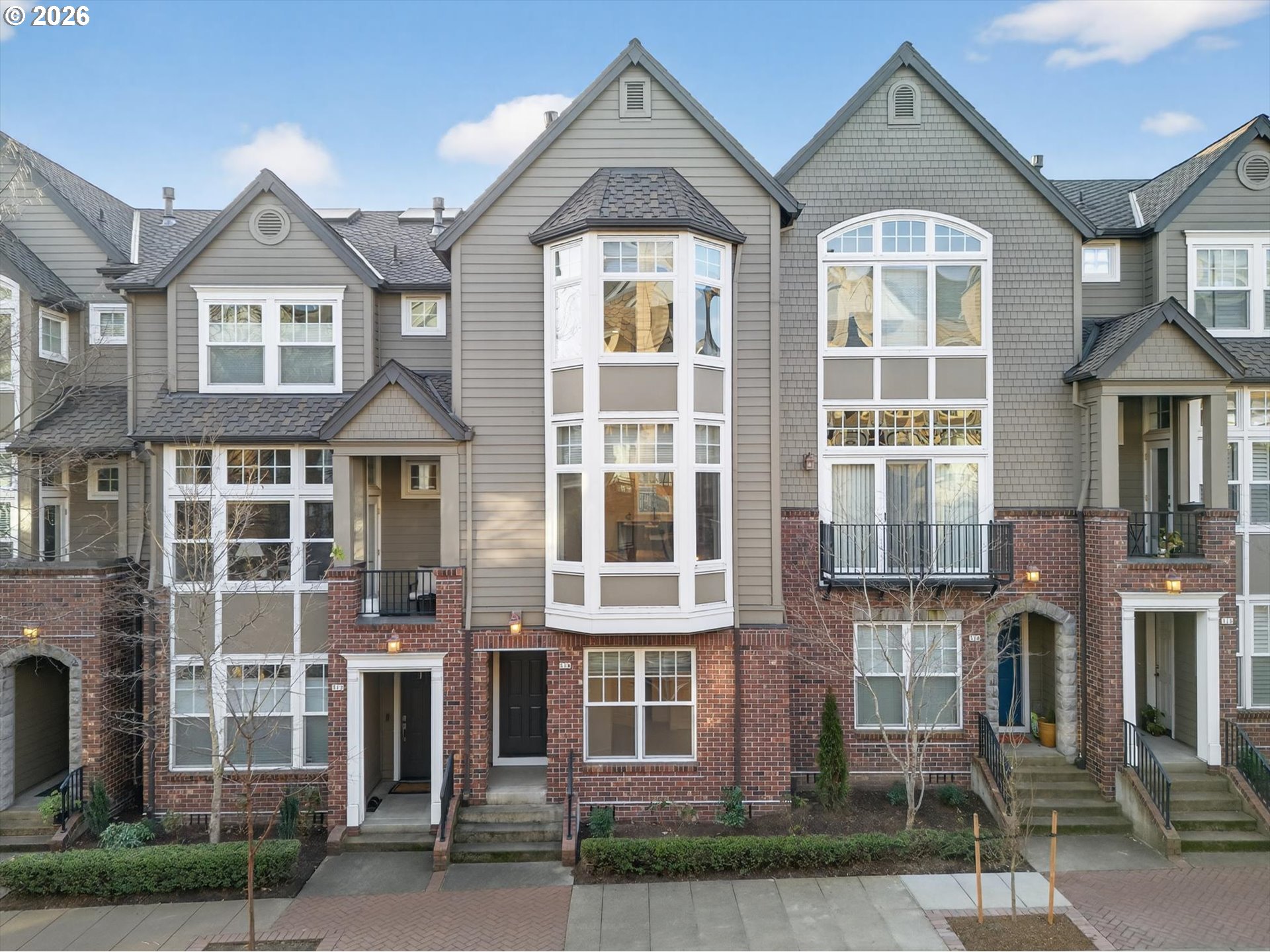 front view of a brick house