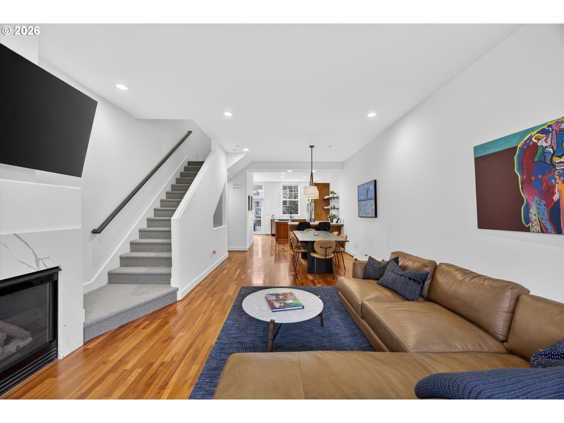 314 2nd Street Lake Oswego, OR 97034 - Photo 11 of 41 a living room with furniture and a flat screen tv