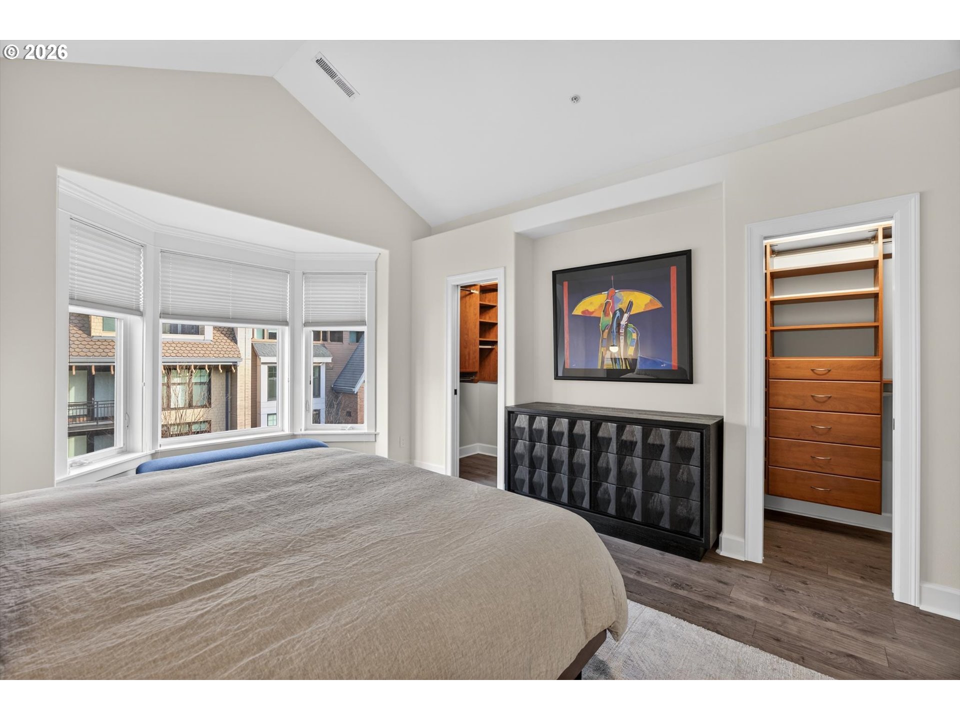 314 2nd Street Lake Oswego, OR 97034 - Photo 17 of 41 a bedroom with a bed and a large window