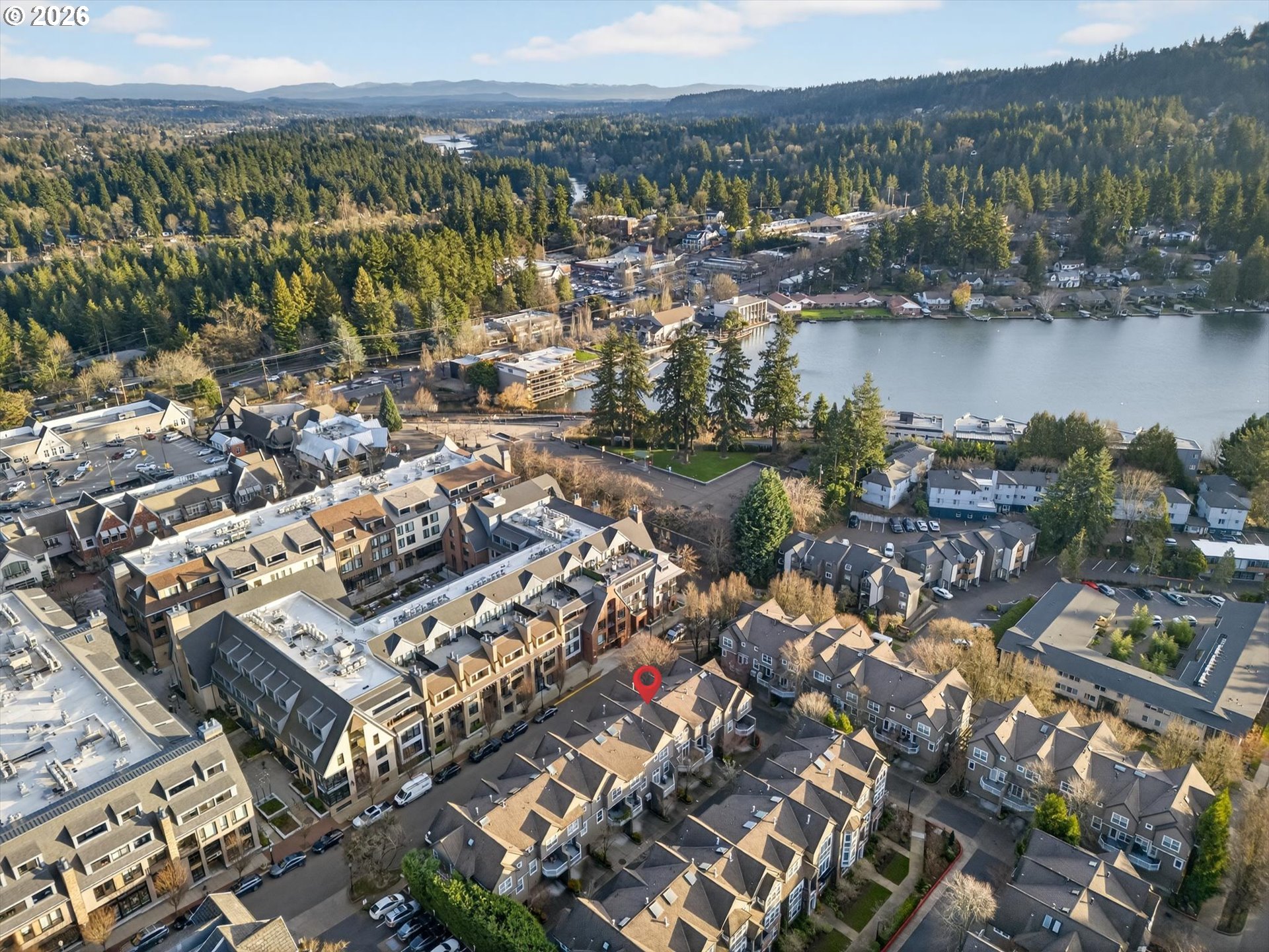 314 2nd Street Lake Oswego, OR 97034 - Photo 36 of 41 an aerial view of a city with mountains