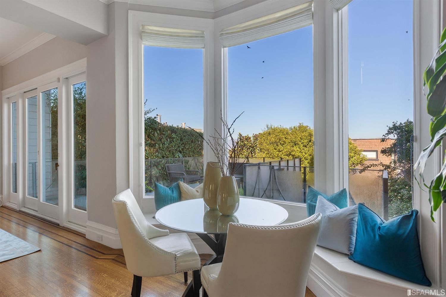 2526 Union Street San Francisco, CA 94123 - Photo 16 of 78 a view of a dining room with furniture window and wooden floor