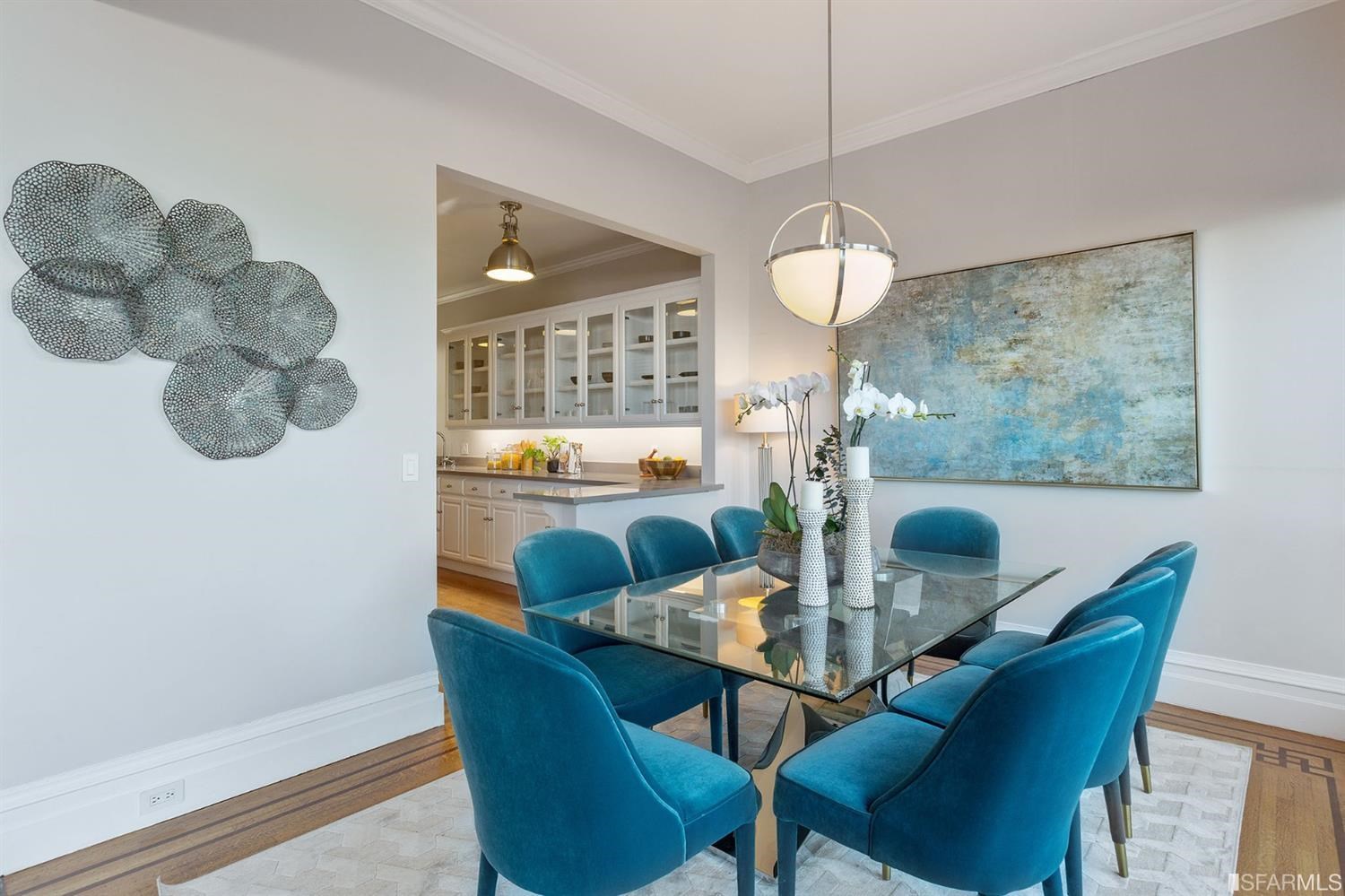 2526 Union Street San Francisco, CA 94123 - Photo 19 of 78 a dining room with furniture and wooden floor