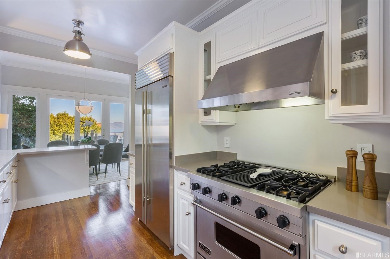 2526 Union Street San Francisco, CA 94123 - Photo 23 of 78 a kitchen with stainless steel appliances a stove a sink and a refrigerator