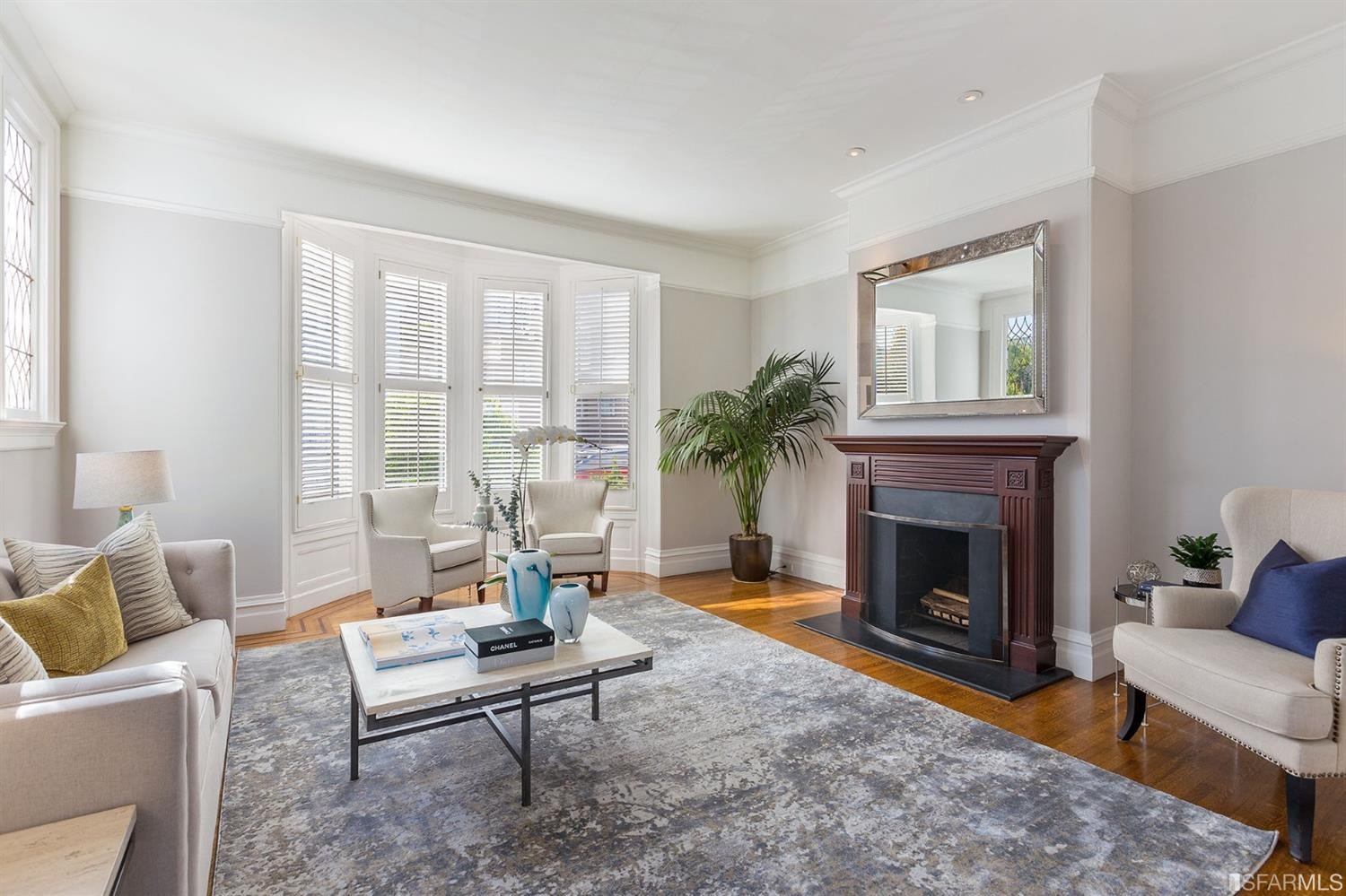 2526 Union Street San Francisco, CA 94123 - Photo 6 of 78 a living room with furniture and a fireplace