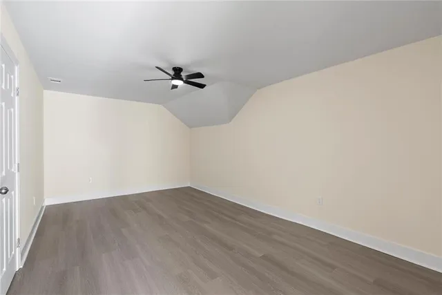 a view of a big room with wooden floor