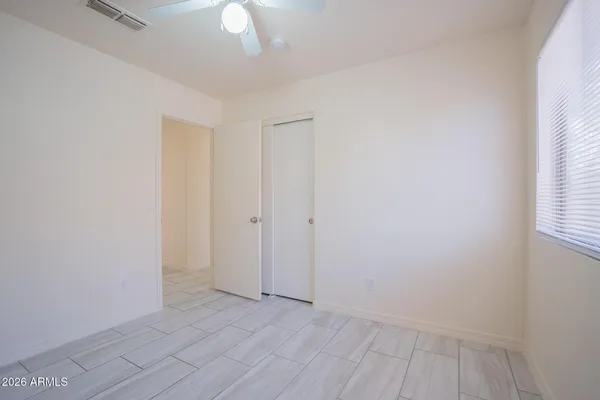 an empty room with a window