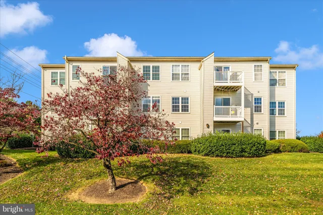 a view of a building with a garden
