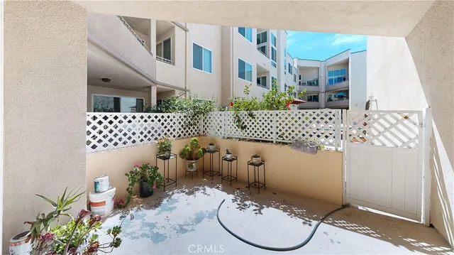 a living room with furniture and potted plant