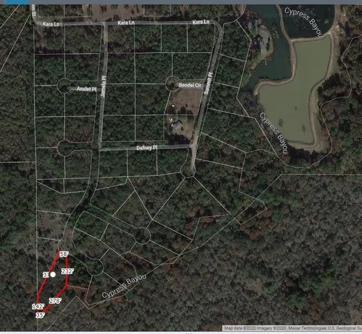 an aerial view of a yard