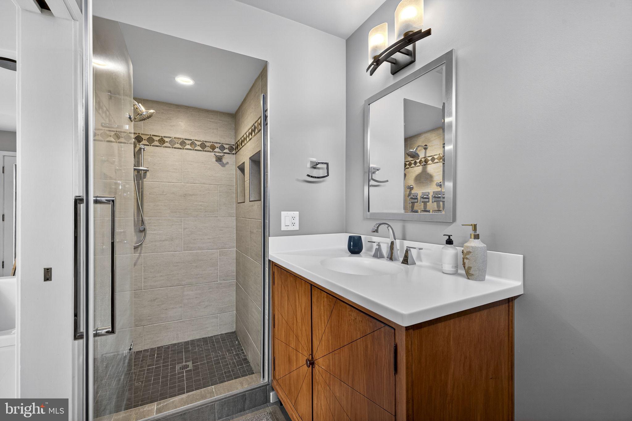 3850 Cobbler Mountain Road Delaplane, VA 20144 - Photo 86 of 132 Bathroom with shower in the Turret has pocket door