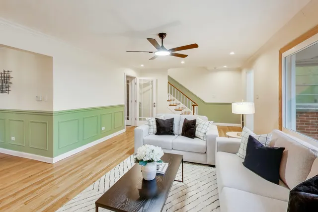 a living room with furniture