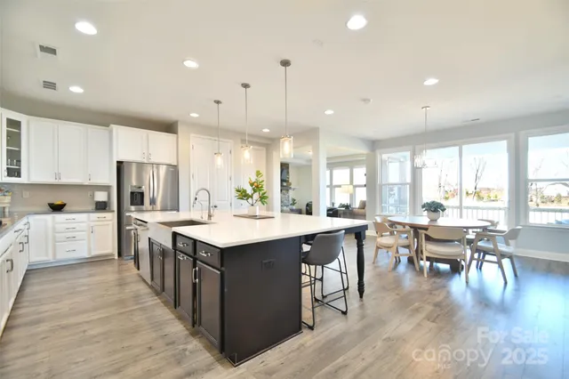a kitchen with lots of counter top space