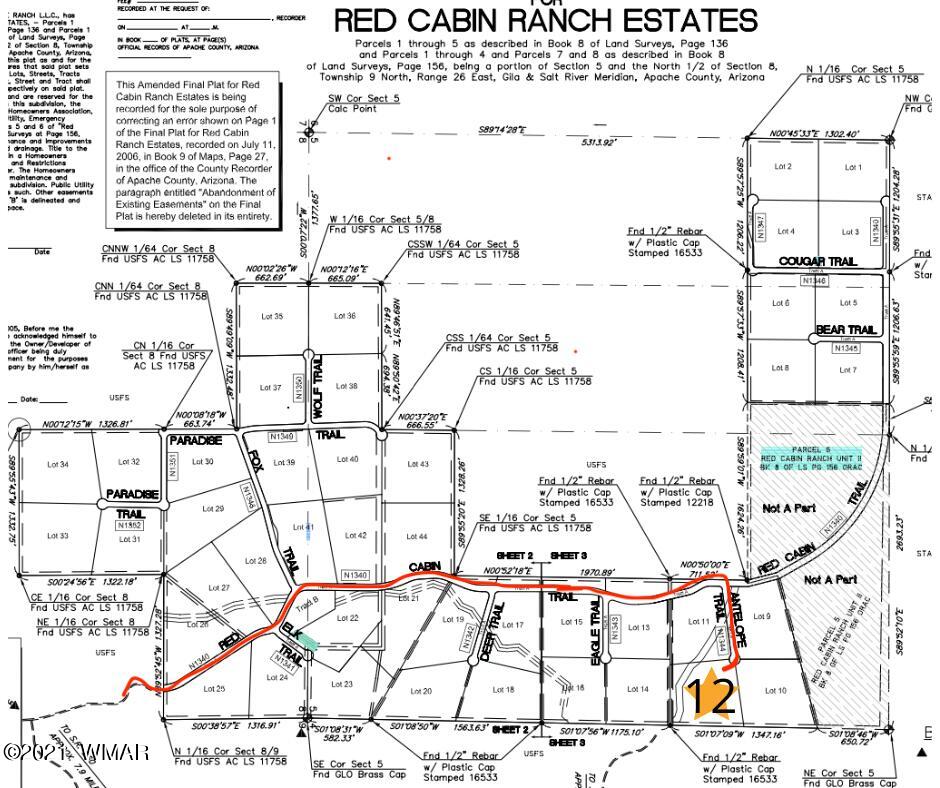 Lot 12 Red Cabin Ranch Vernon, AZ 85940 - Photo 6 of 20 Lot 12 map