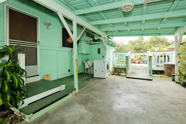 a view of backyard with green space