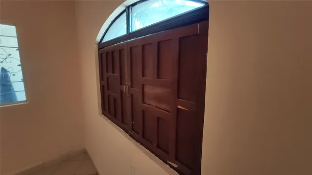 a view of a wooden door