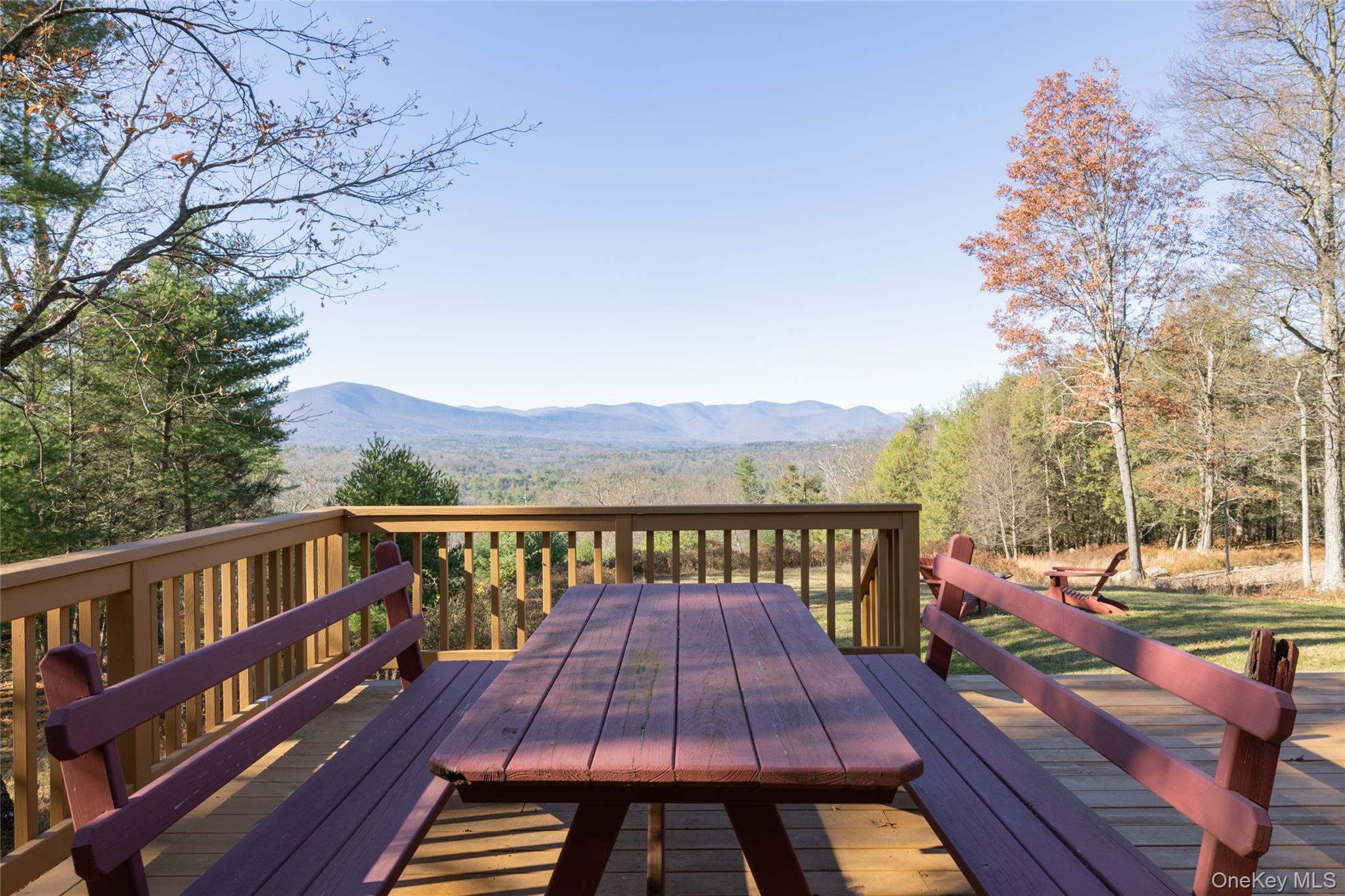 827 Ashokan Road Kingston, NY 12401 - Photo 24 of 36 a view of a balcony with wooden floor and outdoor seating