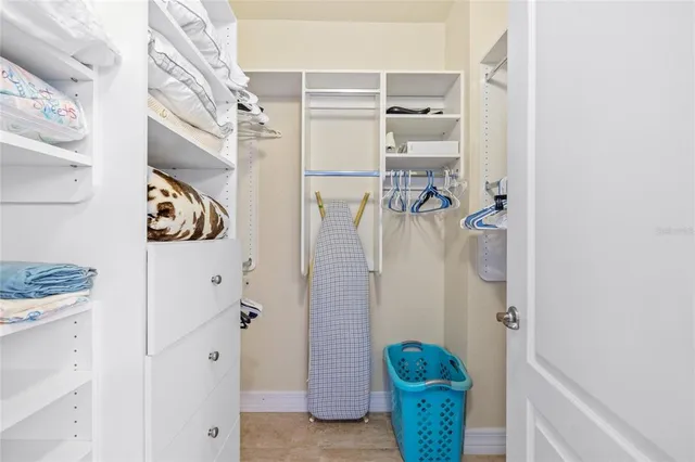 a close view of walk in closet