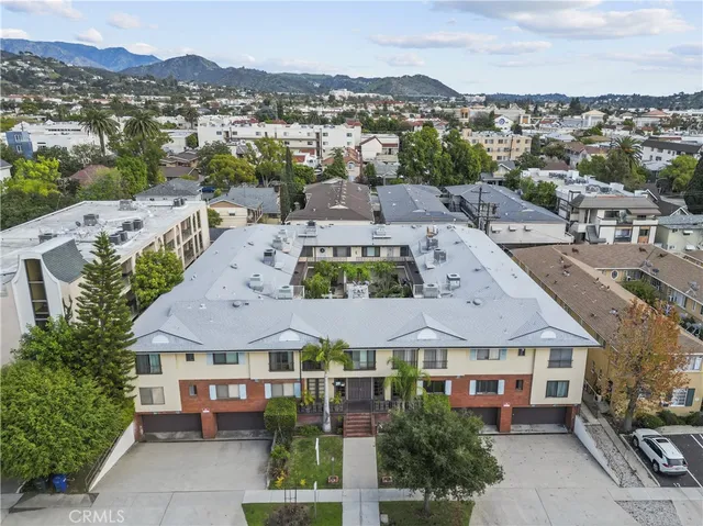 a view of a city that has tall buildings