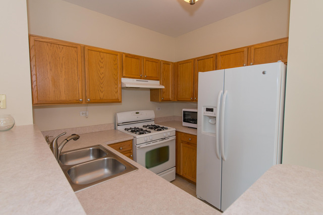 2422 Courtyard Circle, Unit 3 Aurora, IL 60506 - Photo 10 of 25 a kitchen with a stove a refrigerator and a sink