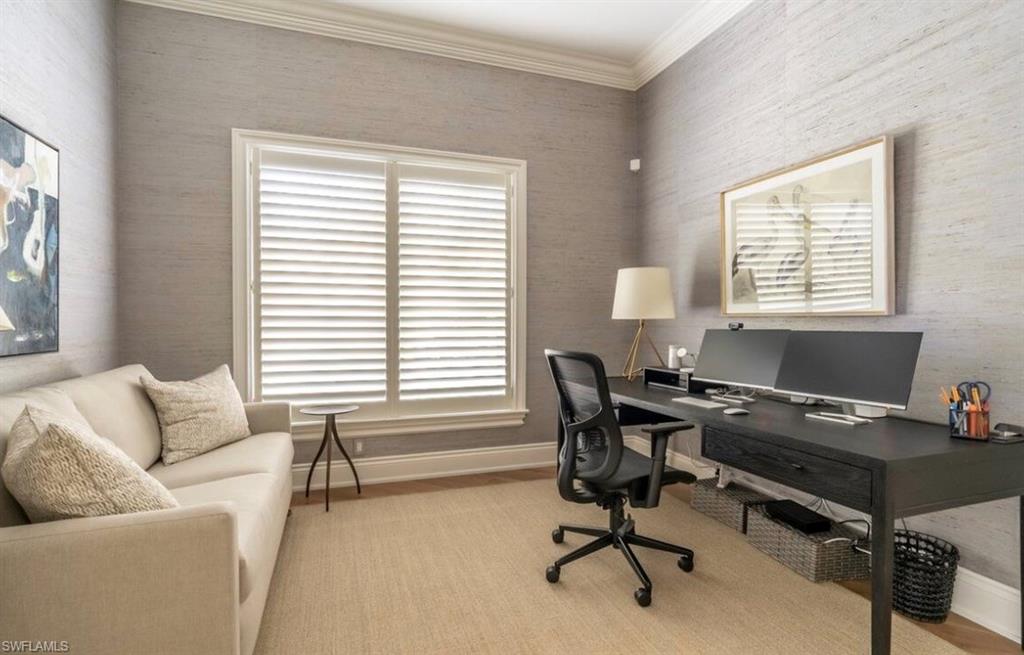428 Rudder Road Naples, FL 34102 - Photo 8 of 49 Office featuring ornamental molding and light wood-style floors