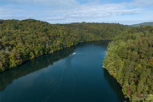 a view of a lake with a mountain in the background