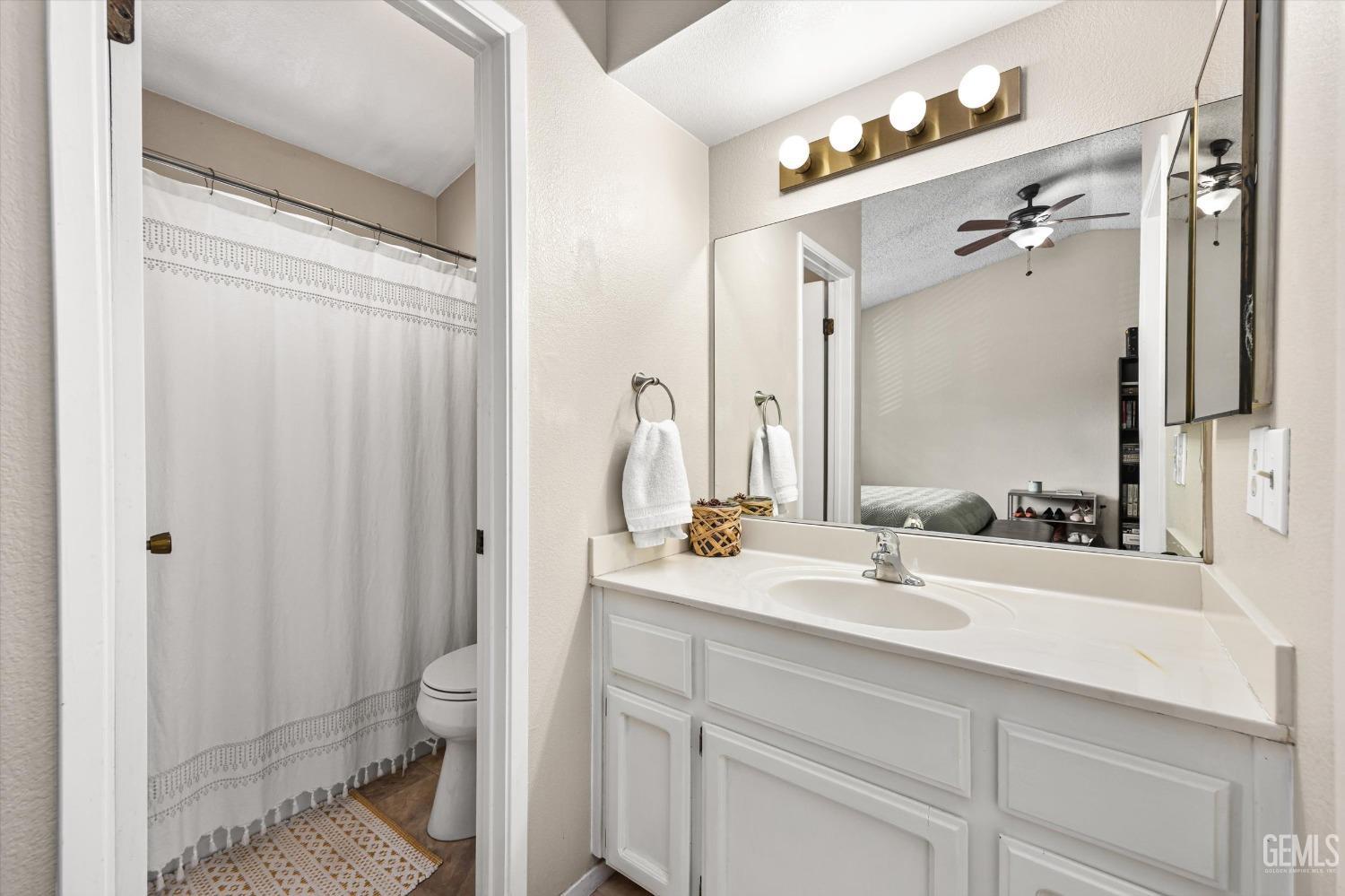 Undisclosed Address Bakersfield, CA 93311 - Photo 19 of 33 a bathroom with a sink and a mirror with toilet