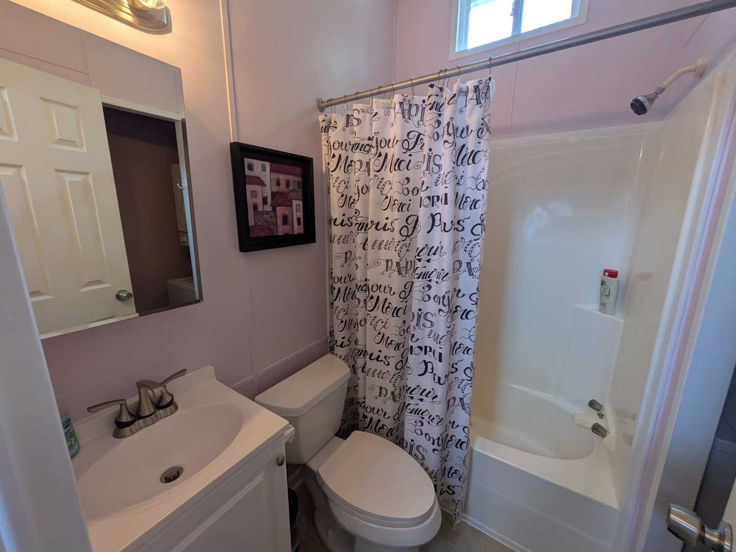 96 Fossil Ridge Road Wilmington, IL 60481 - Photo 8 of 22 a bathroom with a toilet sink and shower curtain