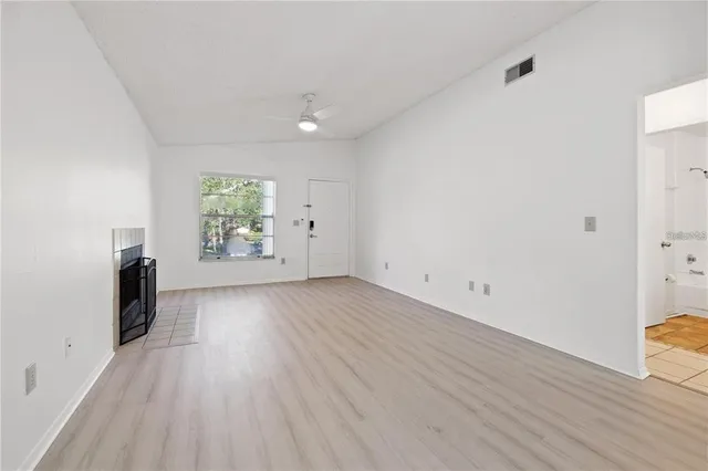 a view of a room with racks on the wall