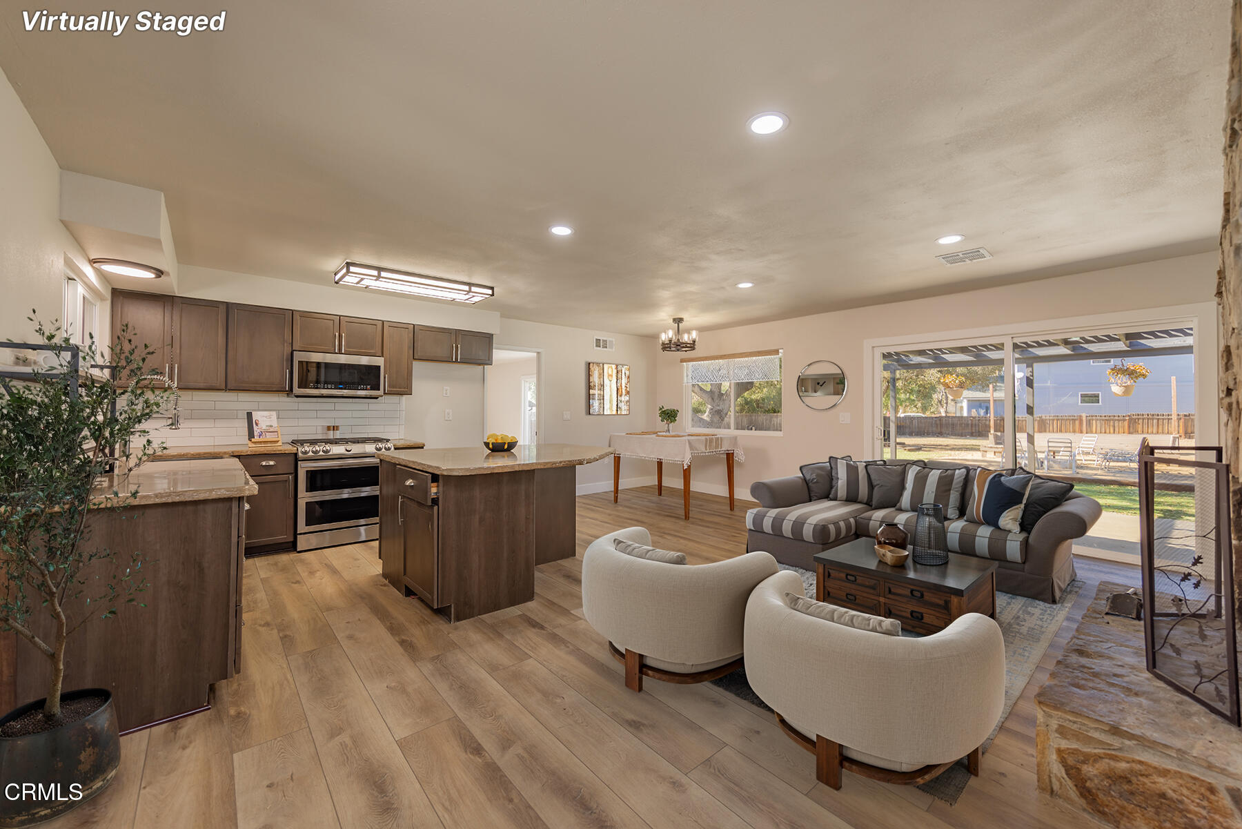 165 Burnham Road Oak View, CA 93022 - Photo 13 of 58 a living room with furniture and view of kitchen
