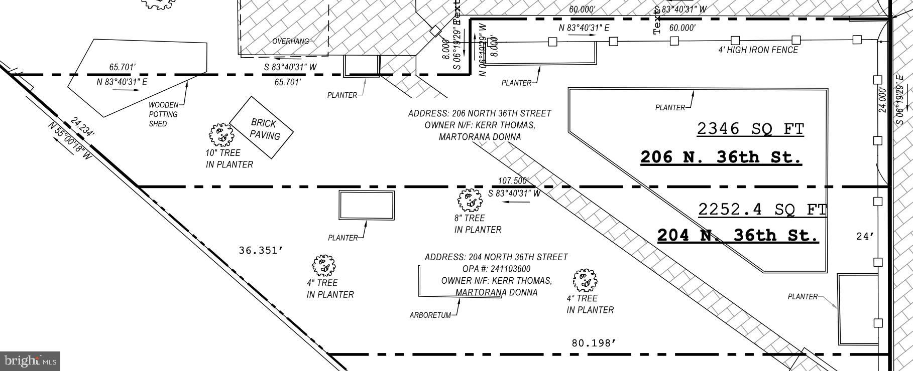 204 North 36th Street Philadelphia, PA 19104 - Photo 6 of 9 Property layout with detailed measurements.