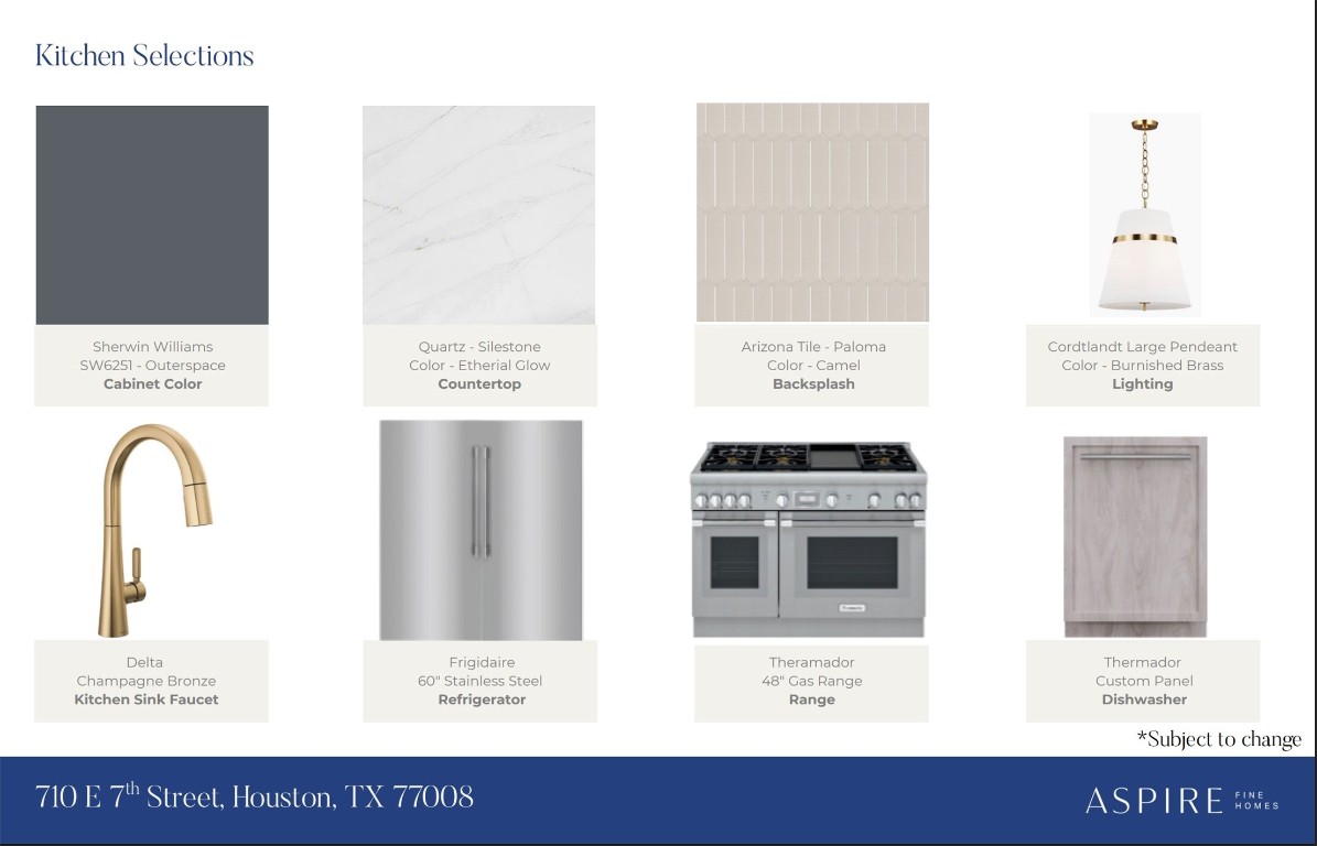 710 East 7th Street Houston, TX 77007 - Photo 7 of 12 The finishes presented represent the designer’s curated vision for the home should construction move forward under the current plan. Buyers still have time to tailor selections and customize details to reflect their personal style. Notably, this is the caliber of finish and design included at this price point.