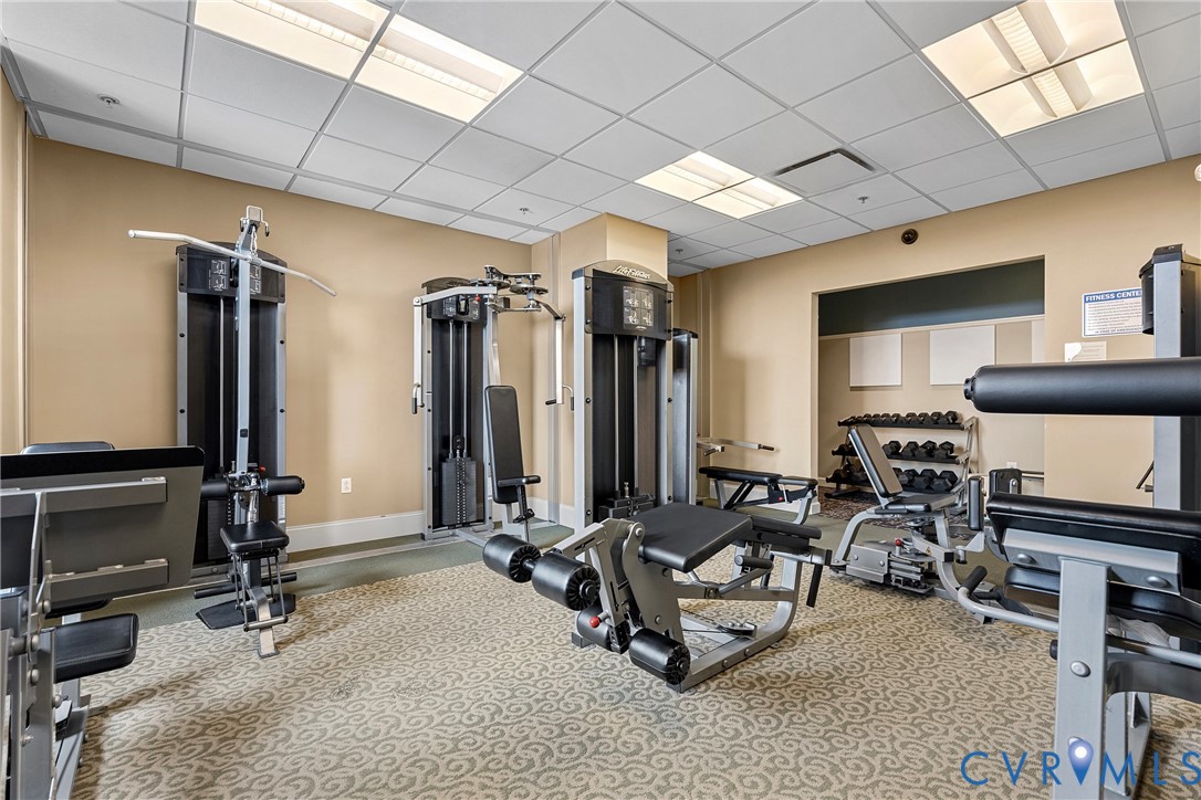 1101 Haxall Point, Unit U1002 Richmond, VA 23219 - Photo 40 of 44 a view of a room with gym equipment