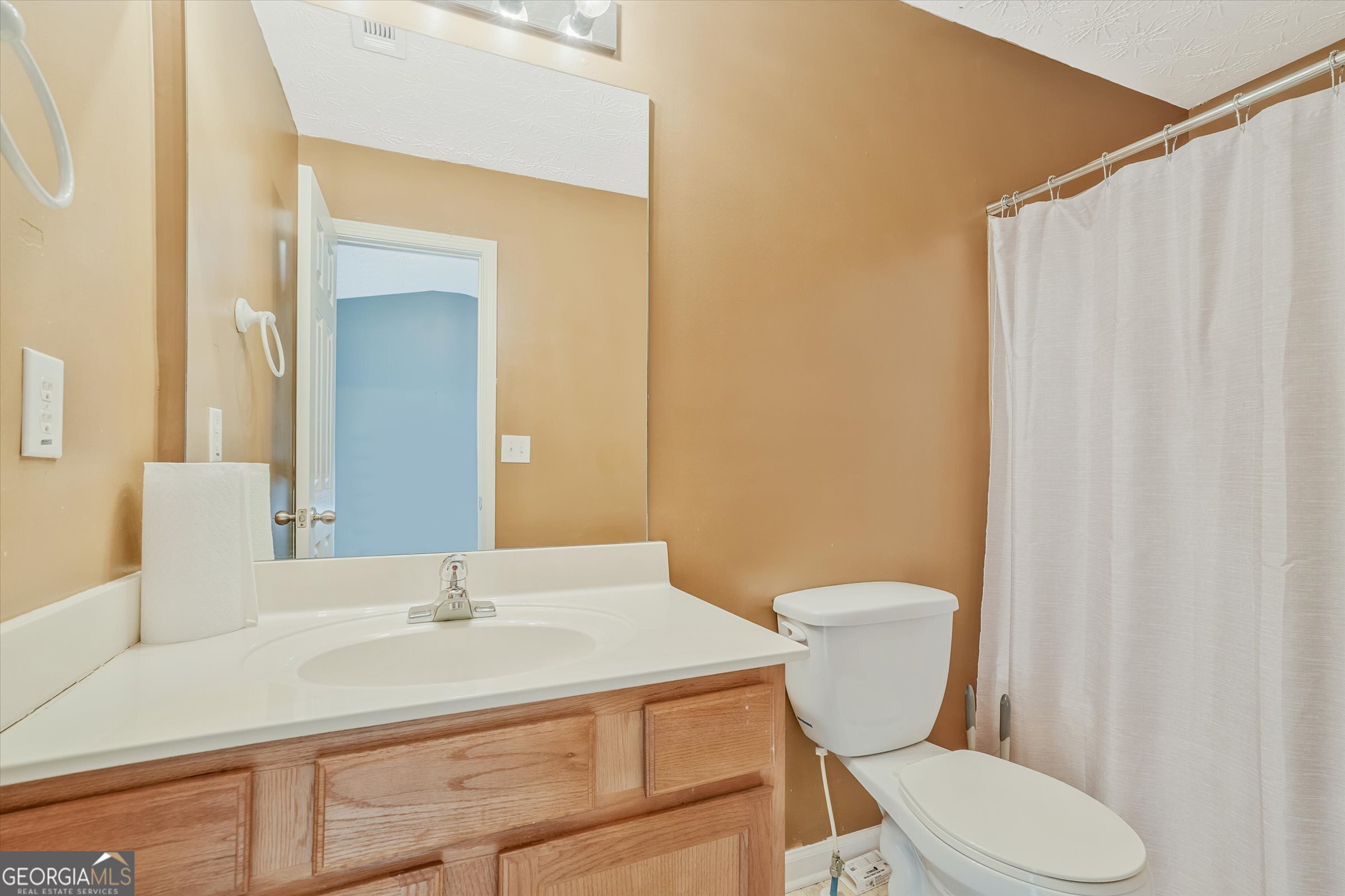 2870 Vining Ridge Terrace Decatur, GA 30034 - Photo 24 of 34 a bathroom with a toilet a sink and a mirror