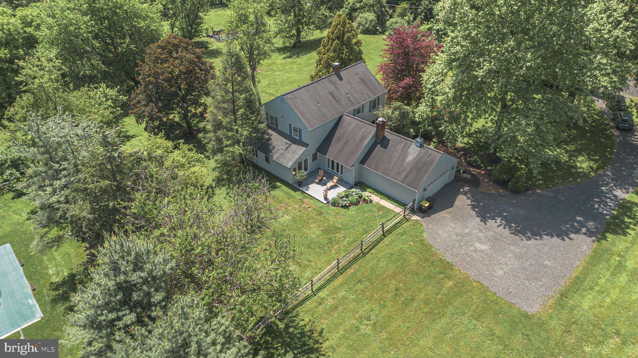 3048 Aquetong Road New Hope, PA 18938 - Photo 29 of 30 an aerial view of a house with garden space and street view