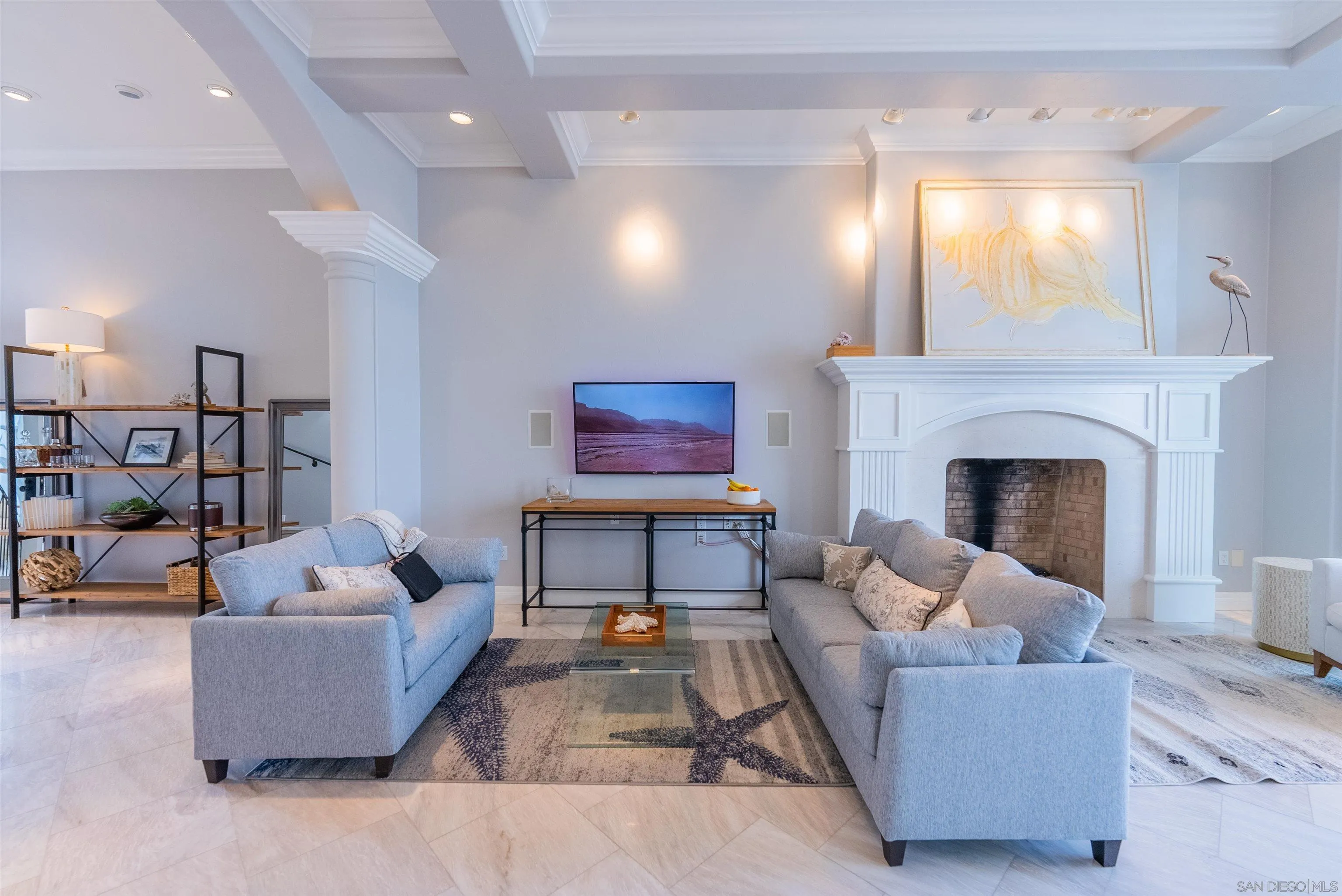 29 The Point Coronado, CA 92118 - Photo 8 of 52 a living room with furniture and a fireplace