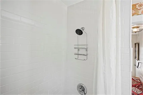 a bathroom with a shower