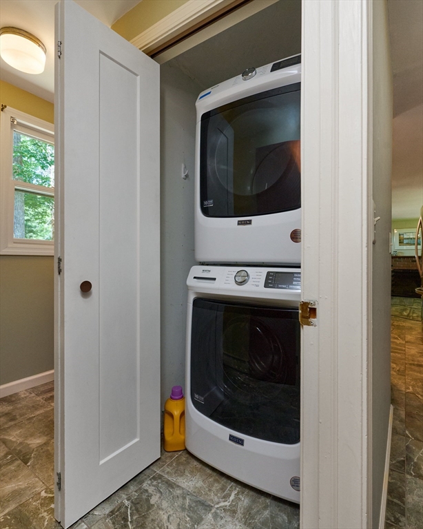 21 Arnold Road Pelham, MA 01002 - Photo 12 of 36 a utility room with washing machine and microwave