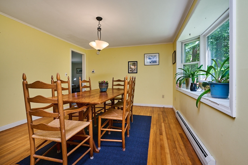 21 Arnold Road Pelham, MA 01002 - Photo 7 of 36 a view of a dining room with furniture window and wooden floor
