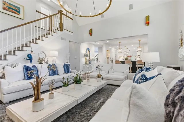 a living room with furniture