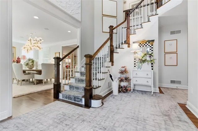 a view of entryway livingroom and hall