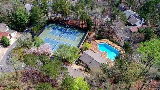 390 Colony Cove Alpharetta, GA 30022 - Photo 32 of 41 an aerial view of house with a yard