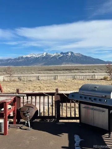 a view of a terrace with furniture