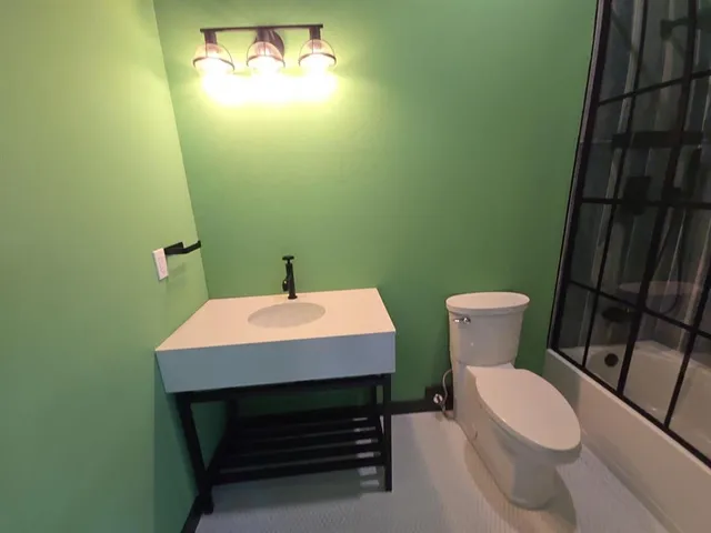 a bathroom with a sink and a toilet