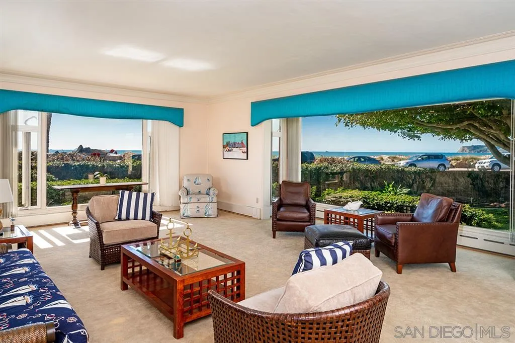 685 Ocean Boulevard Coronado, CA 92118 - Photo 6 of 16 a living room with furniture and a large window