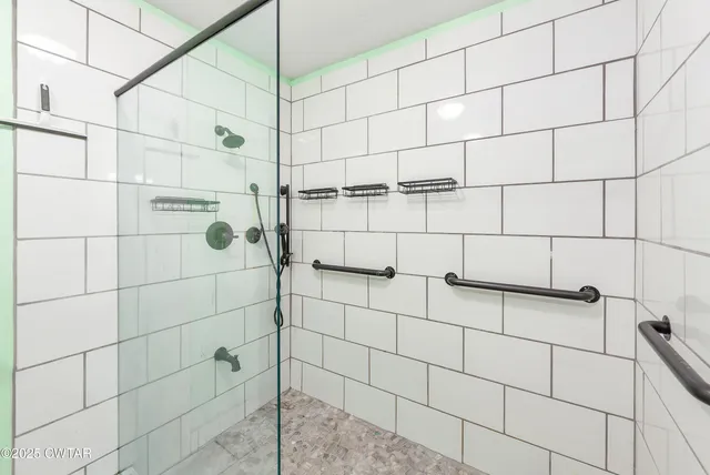a bathroom with a shower