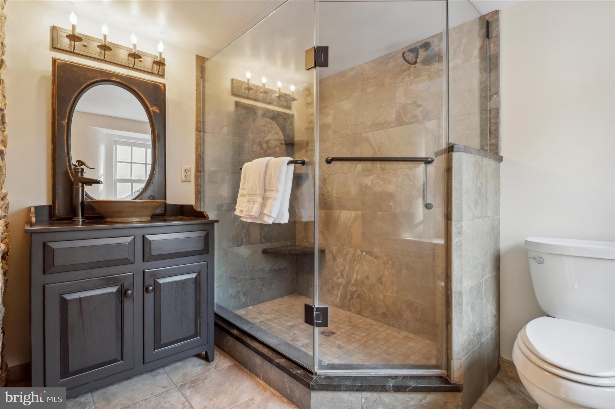2 Fox Run Road Chester Springs, PA 19425 - Photo 53 of 103 a bathroom with a shower a mirror and a sink